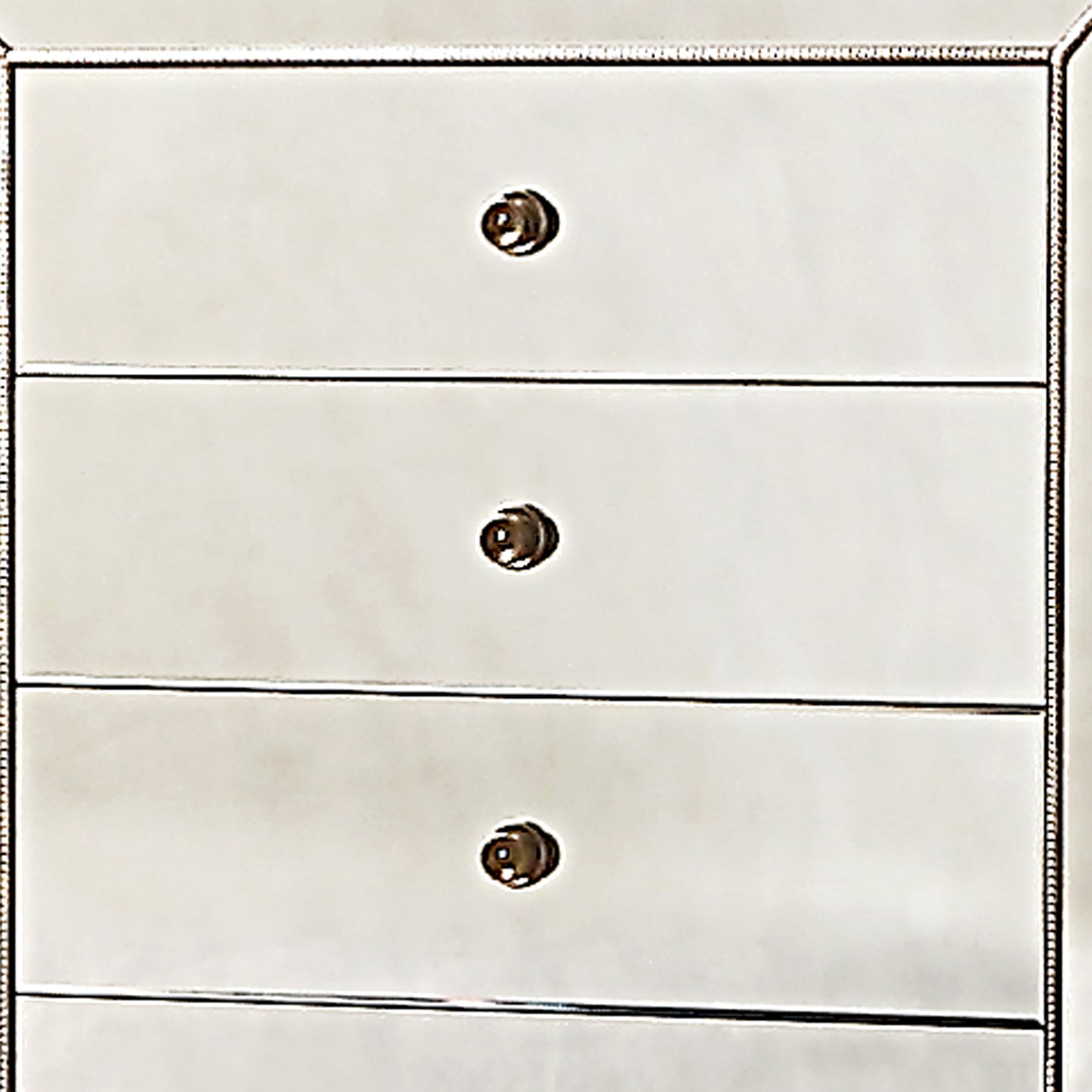 Germany MDF Antique Gold Colour 5 Drawers Mirrored Work Tallboy