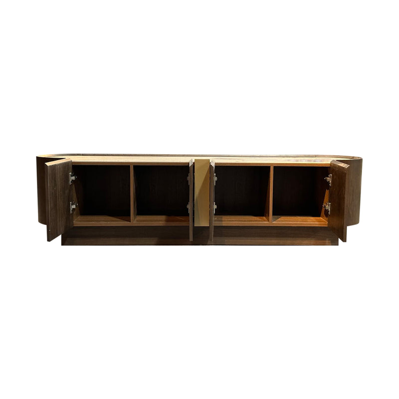 Venus Dark Walnut TV Cabinet with Gold Accent Detai