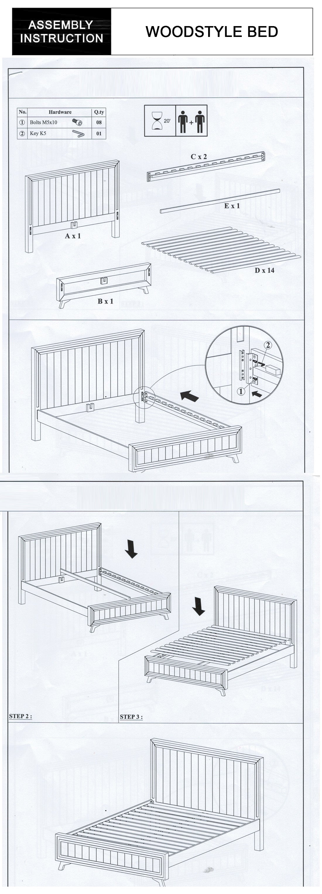 Woodstyle Solid Pine Wood In Rustic Texture Light Brown Colour Queen Bed Frame