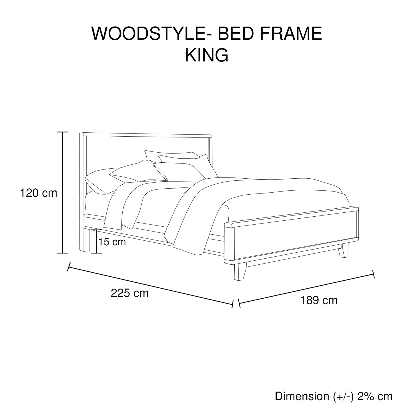 Woodstyle Solid Pine Wood In Rustic Texture Light Brown Colour Queen Bed Frame