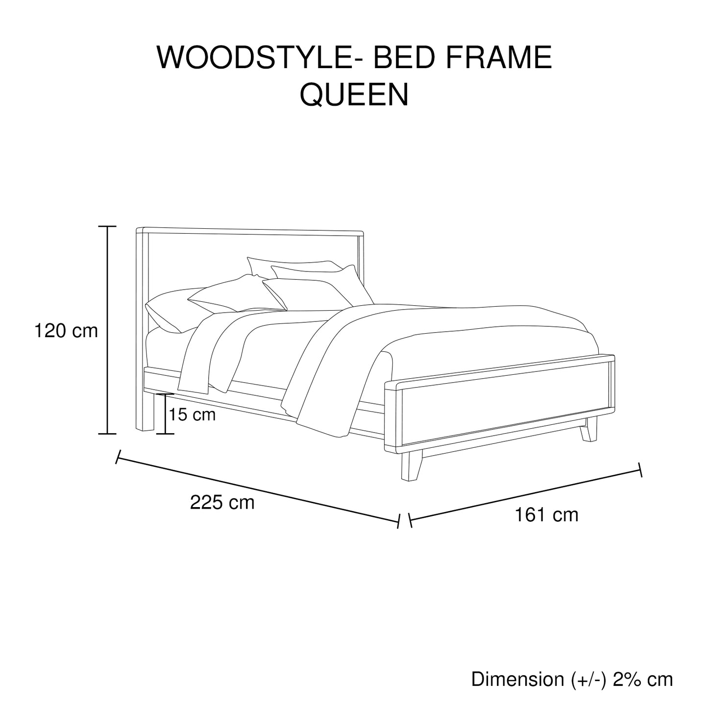 Woodstyle Solid Pine Wood In Rustic Texture Light Brown Colour Queen Bed Frame