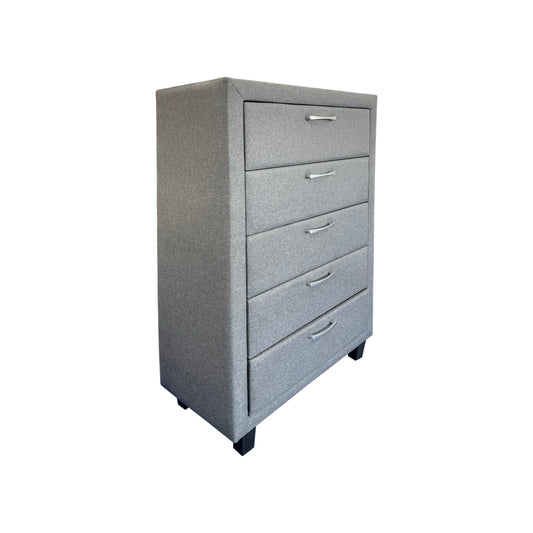 Megan 5 Drawers Tallboy in Attractive Light Grey Colour