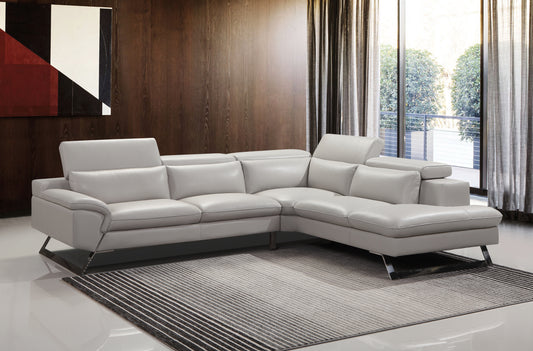 Marina 5 Seater Leatherette Corner Sofa with Chaise in Cream Colour
