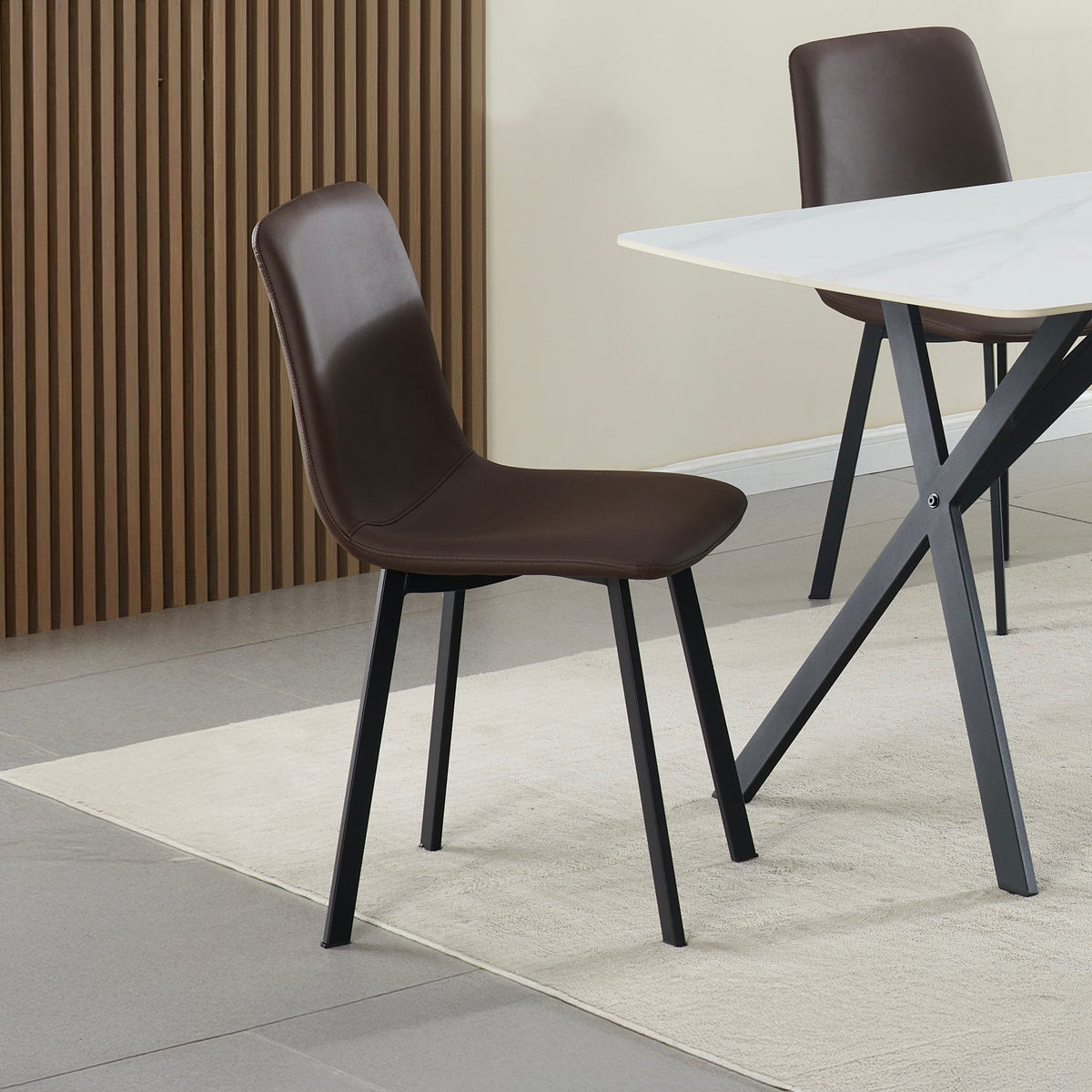 Leo 6X Dining Chair Leather Minimalistic Seat Modern Easy to Clean