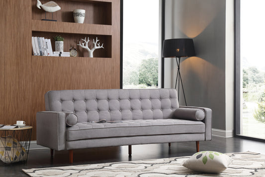 Marcella Multifunctional Standard Fabric 3-Seater Sofa Bed with Button Tufting