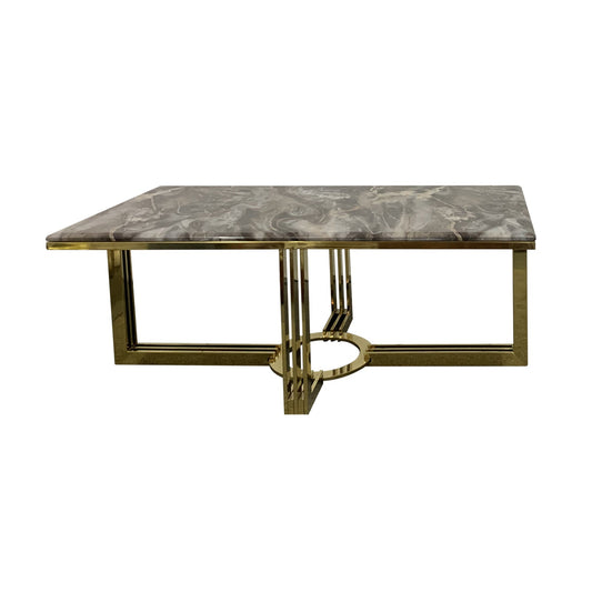 Daisy Stainless Gold Frame & Marble Top Dining Table
