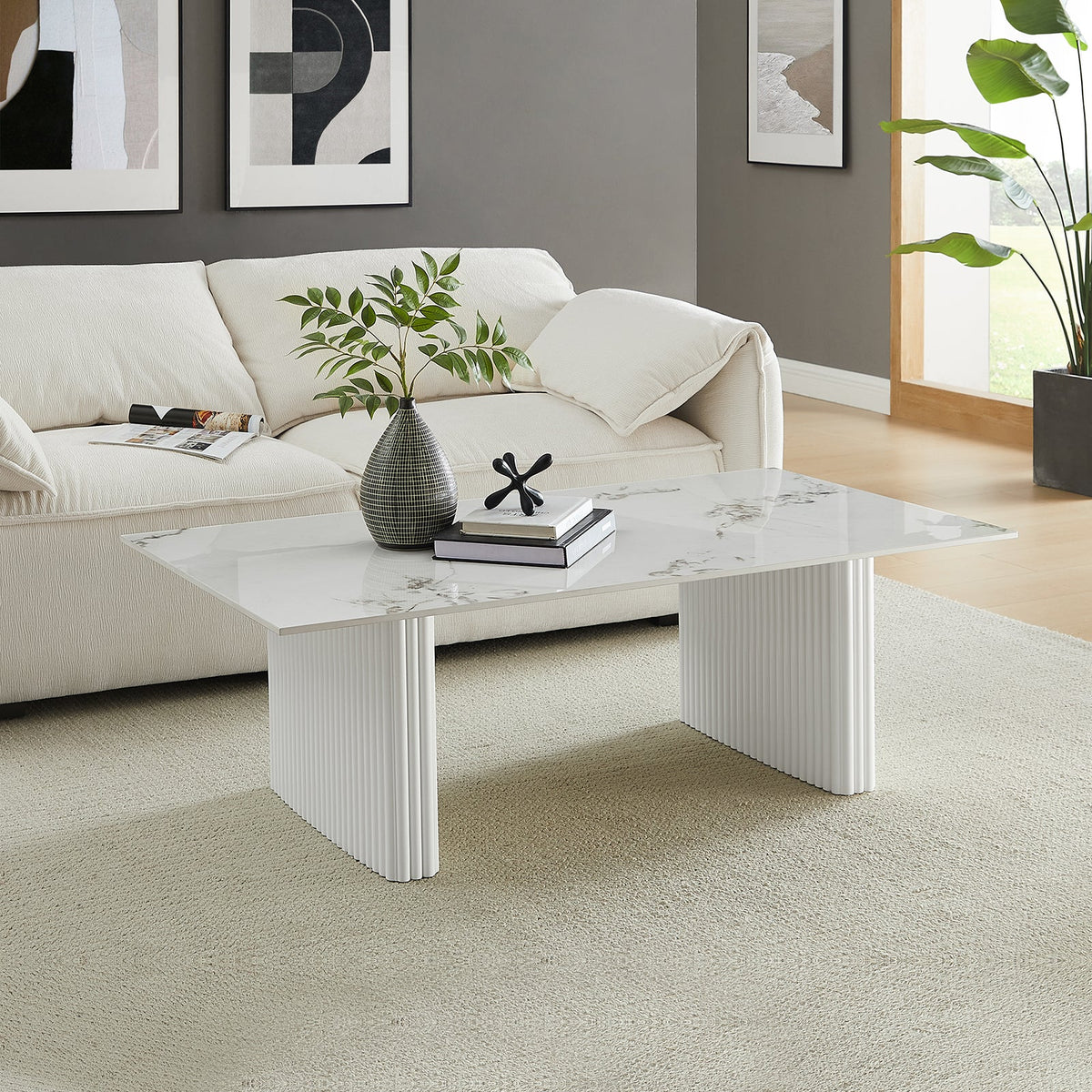 Scarlet Coffee Table with Sintered Stone Top