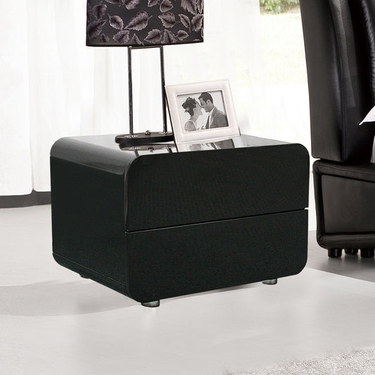 Prado Gloss MDF Black Bedside Table