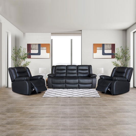 Fantasy 3+1+1 Seater Recliner Sofa In Faux Leather Lounge Wooden Frame Couch In Multiple Colour