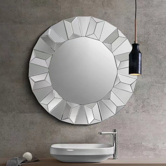 Modern & Beautiful Geometric Round Wall Mirror