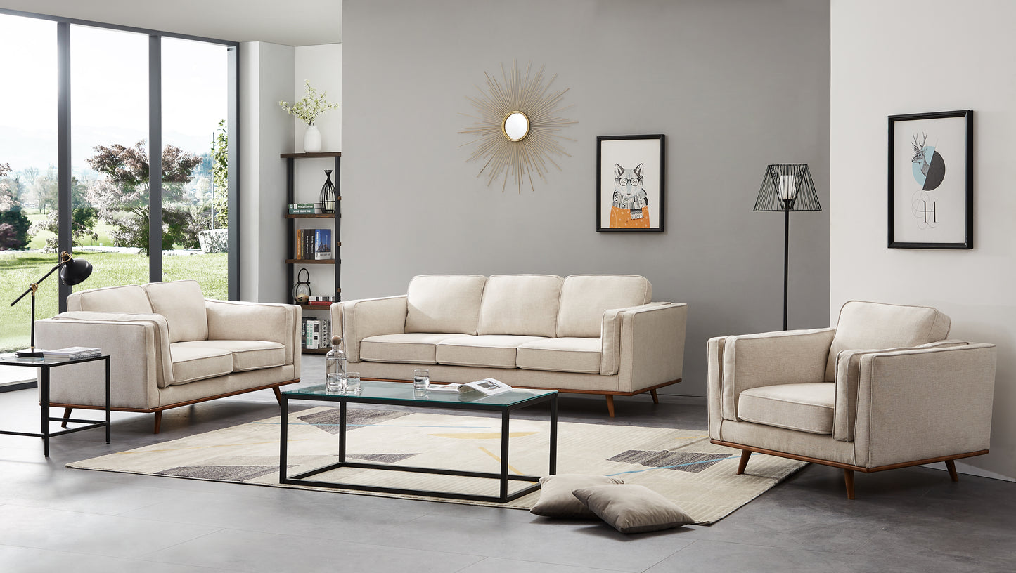 York 3+2+1 Seater Sofa Fabric or PU Leatherette Lounge Set with Wooden Frame in Multiple Colour