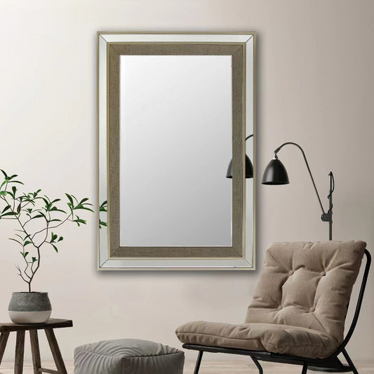 Elegant Rectangular Silver Wall Mirror Featuring Durable Construction