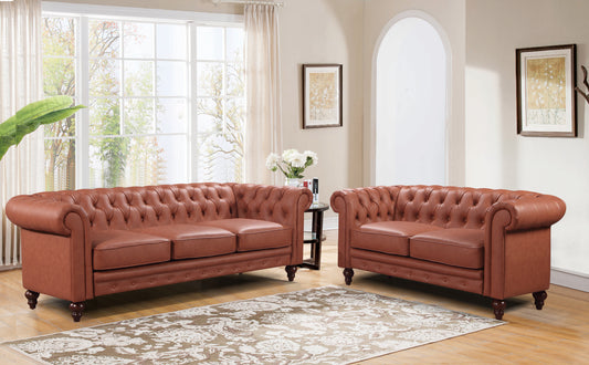Madeline 3S+2S Soft and Sleek Brown Colour Sofa