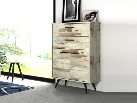 Altona 4 Drawers Acacia Wood Tallboy in Rustic Look