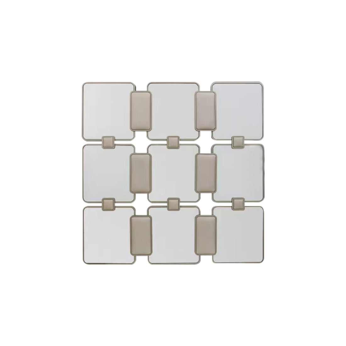 Contemporary Geometric Wall Mirror Set Modern in Square Shape