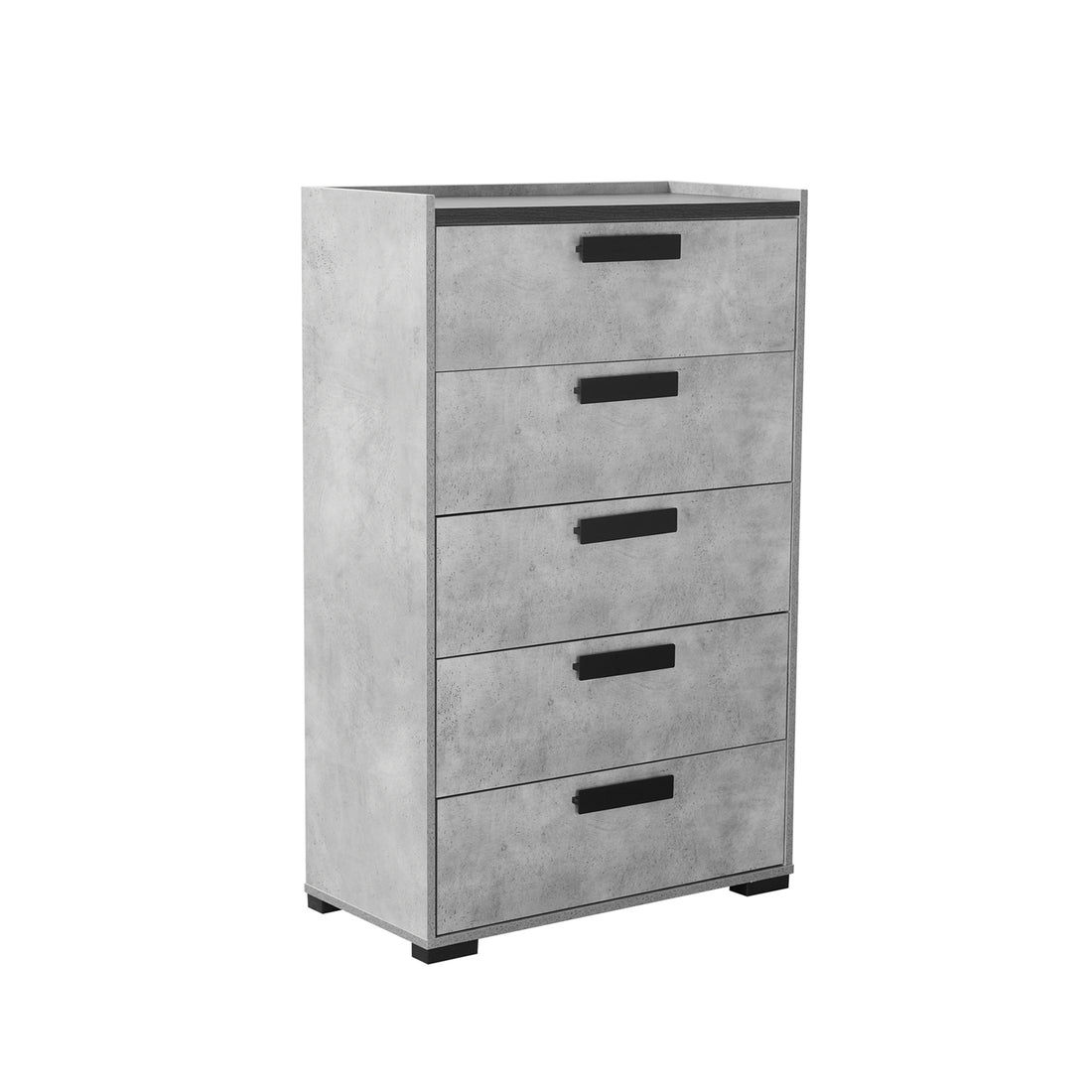 Copper Contemporary 5 Drawers Tallboy with Sleek Metal Handles