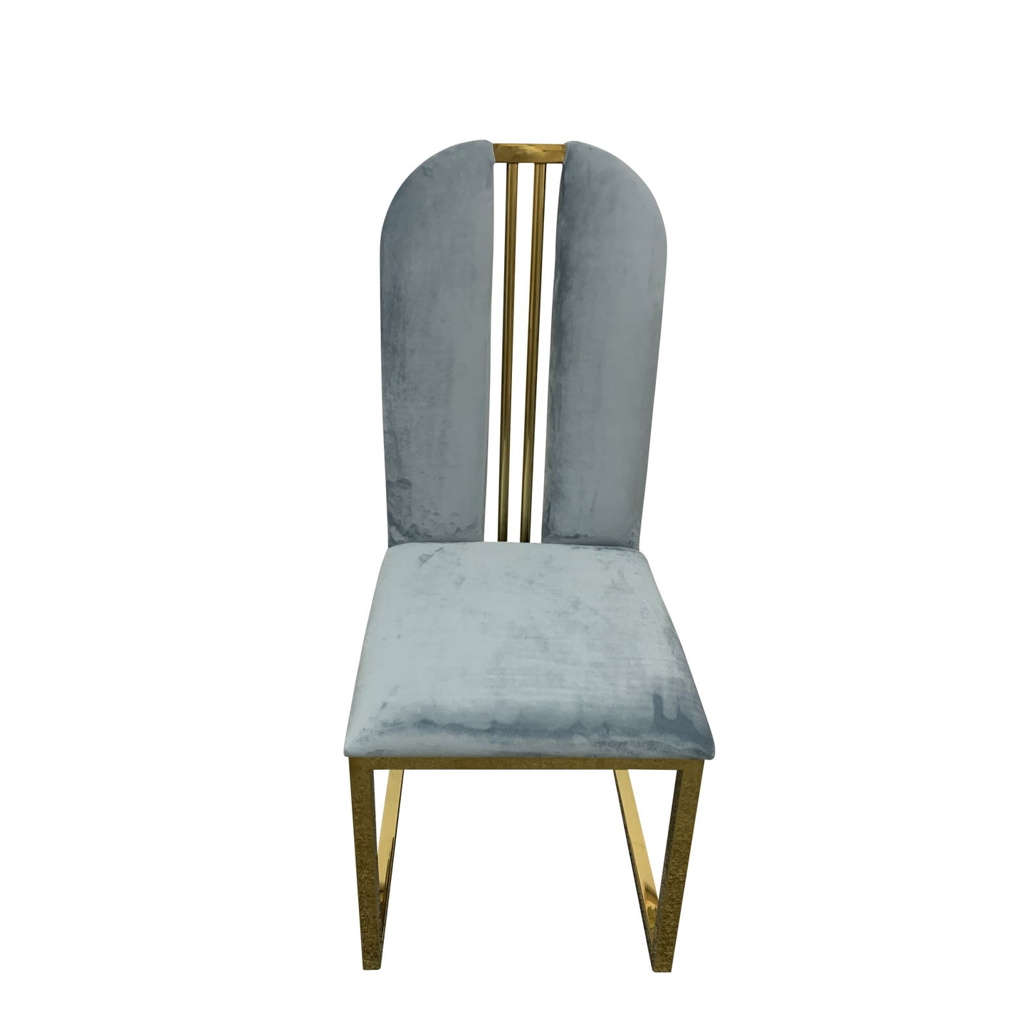 Fancy 2X Dining Chair Stainless Gold Frame & Seat In Multiple Colour Fabric