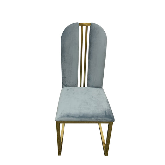Fancy 2X Dining Chair Stainless Gold Frame & Seat In Multiple Colour Fabric