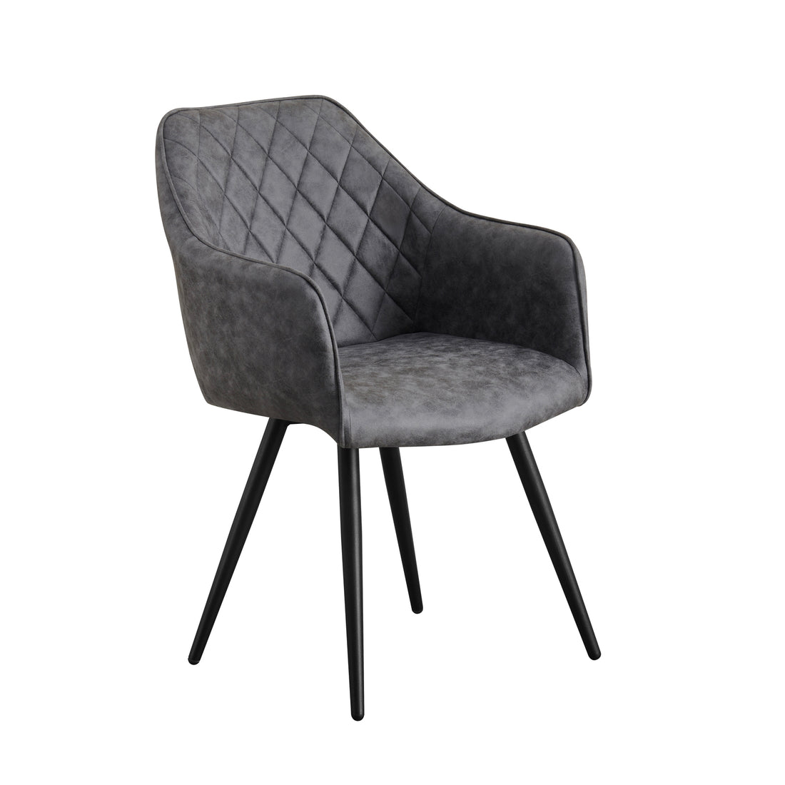 Cove Dining Chairs Set of 2 Grey Fabric Upholstered Grid Design