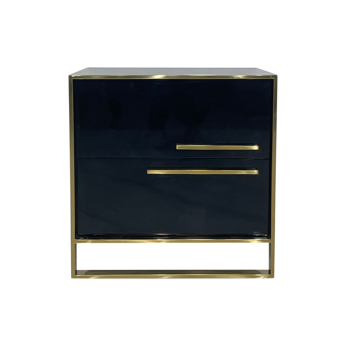 Dynasty Bedside Table with Stainless Steel Base