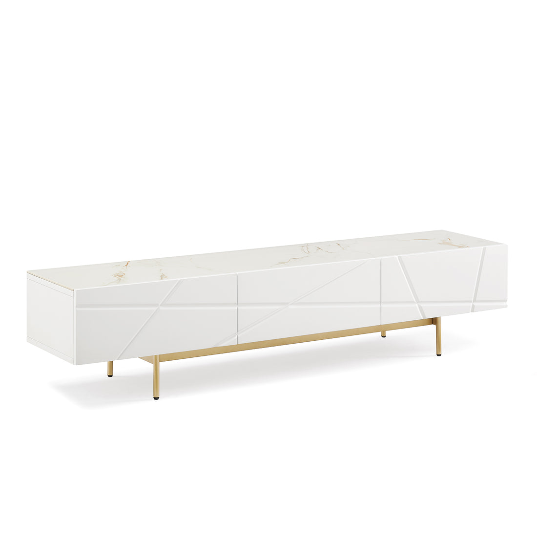 Amelia White TV Cabinet with Ceramic Top