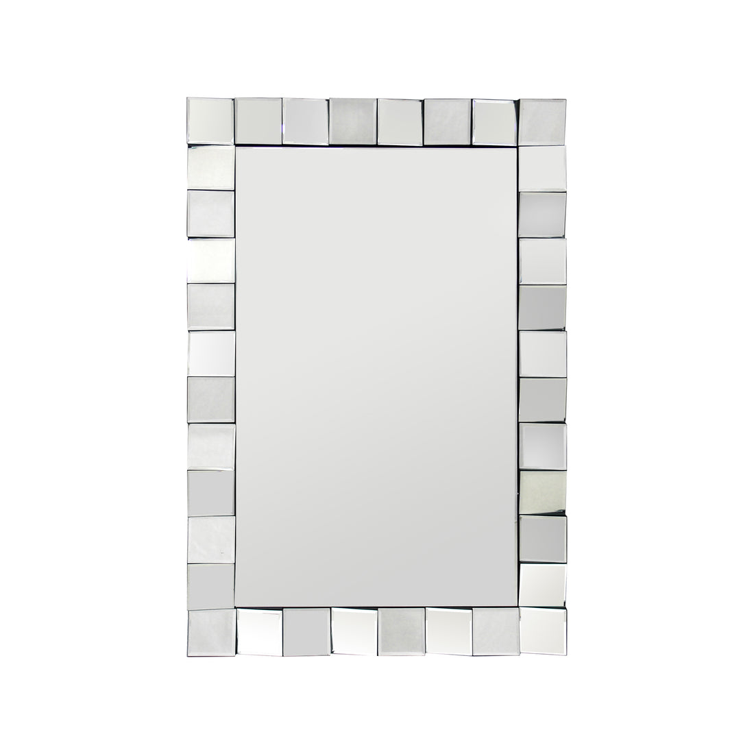 Rectangular Silver Wall Mirror with Versatile Hanging Options
