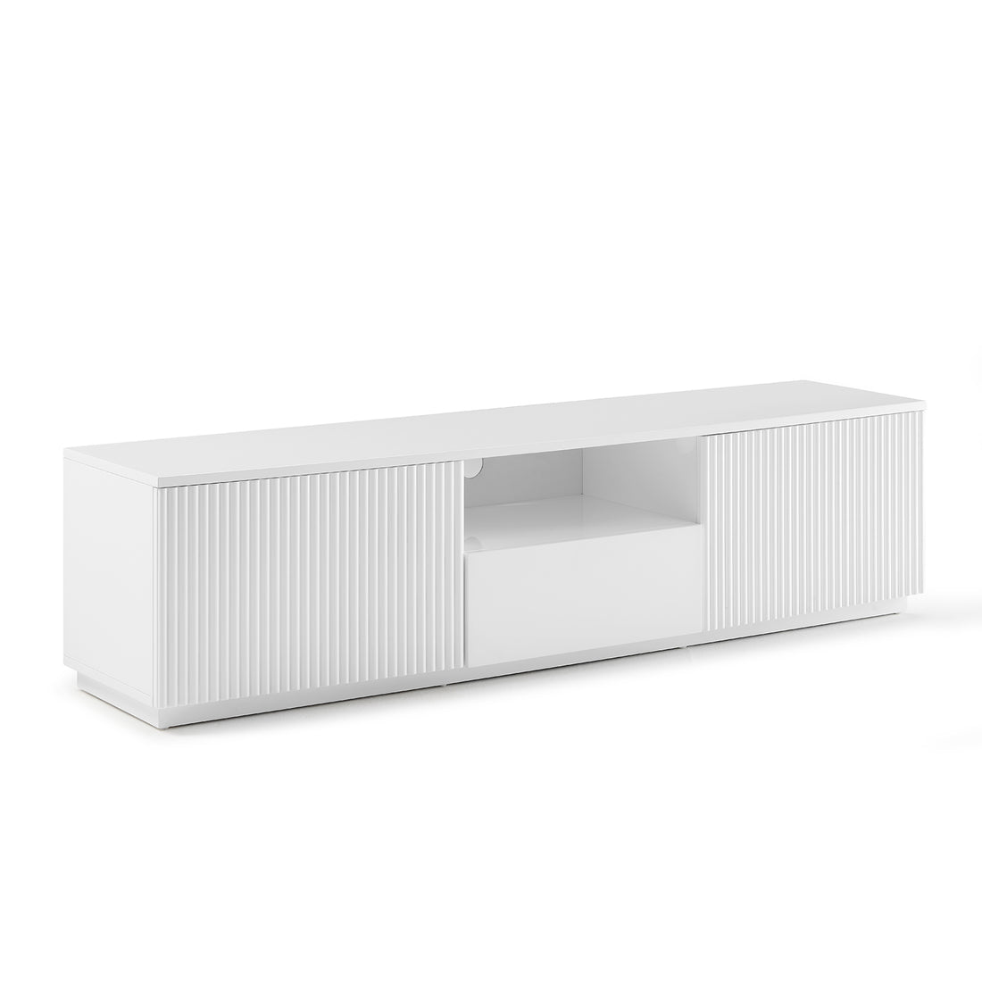 Brianna High Gloss White TV Cabinet with Open Shelf