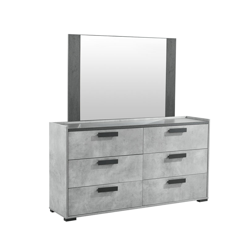 Copper Wooden Dresser with 6 Drawers & Metal Handles