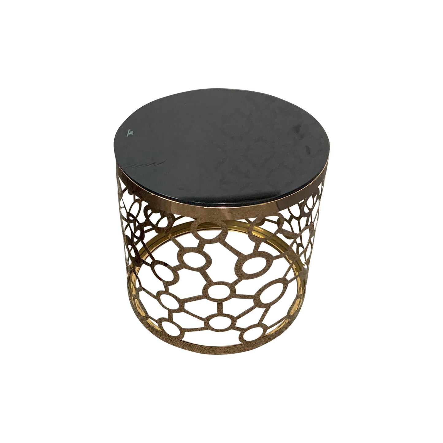 Round Lamp Table Glass Metal Electroplating Gold Nova