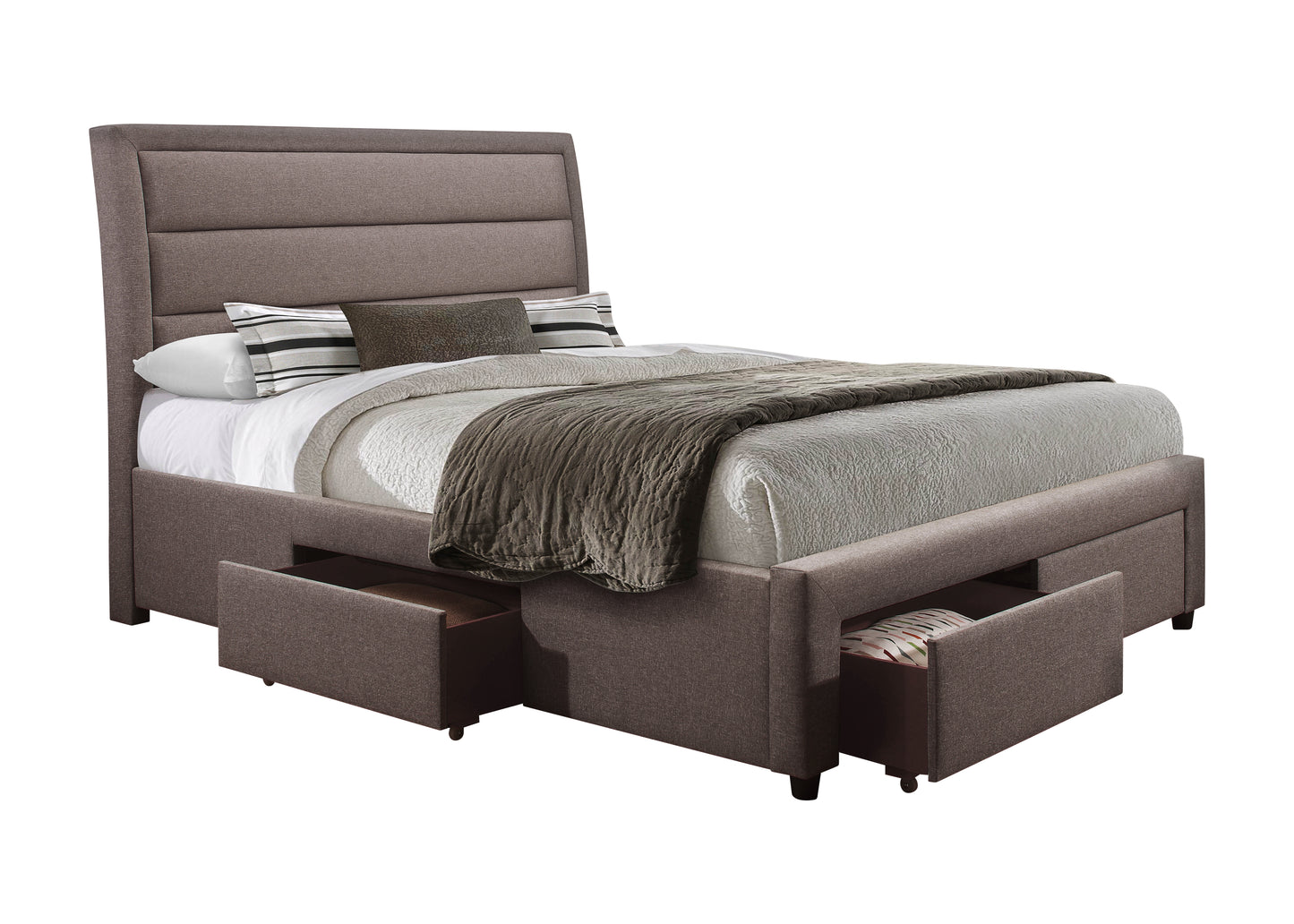 Megan Bed Light Grey Polyester Fabric