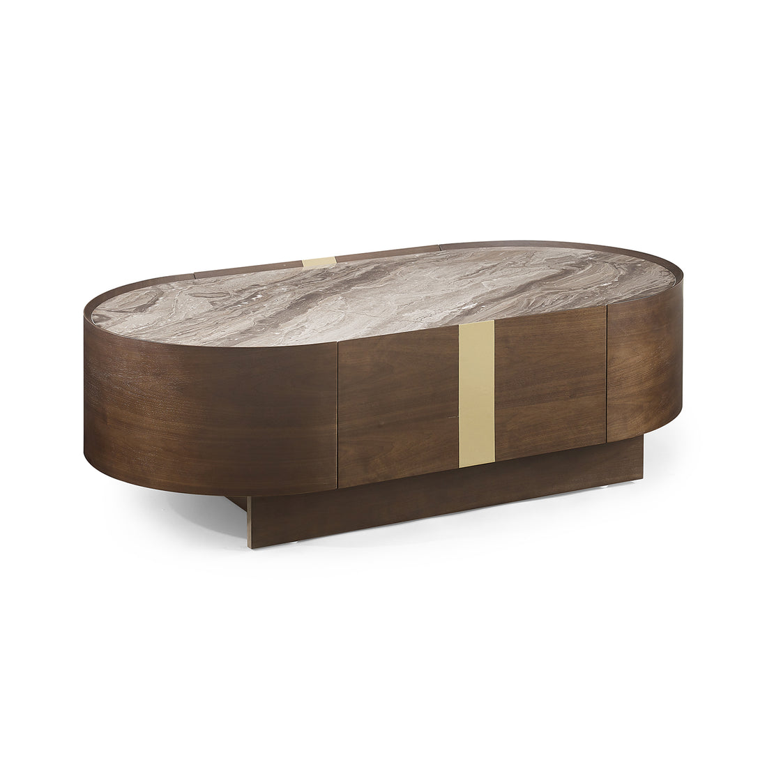 Venus Dark Walnut Coffee Table with Storage Compartment