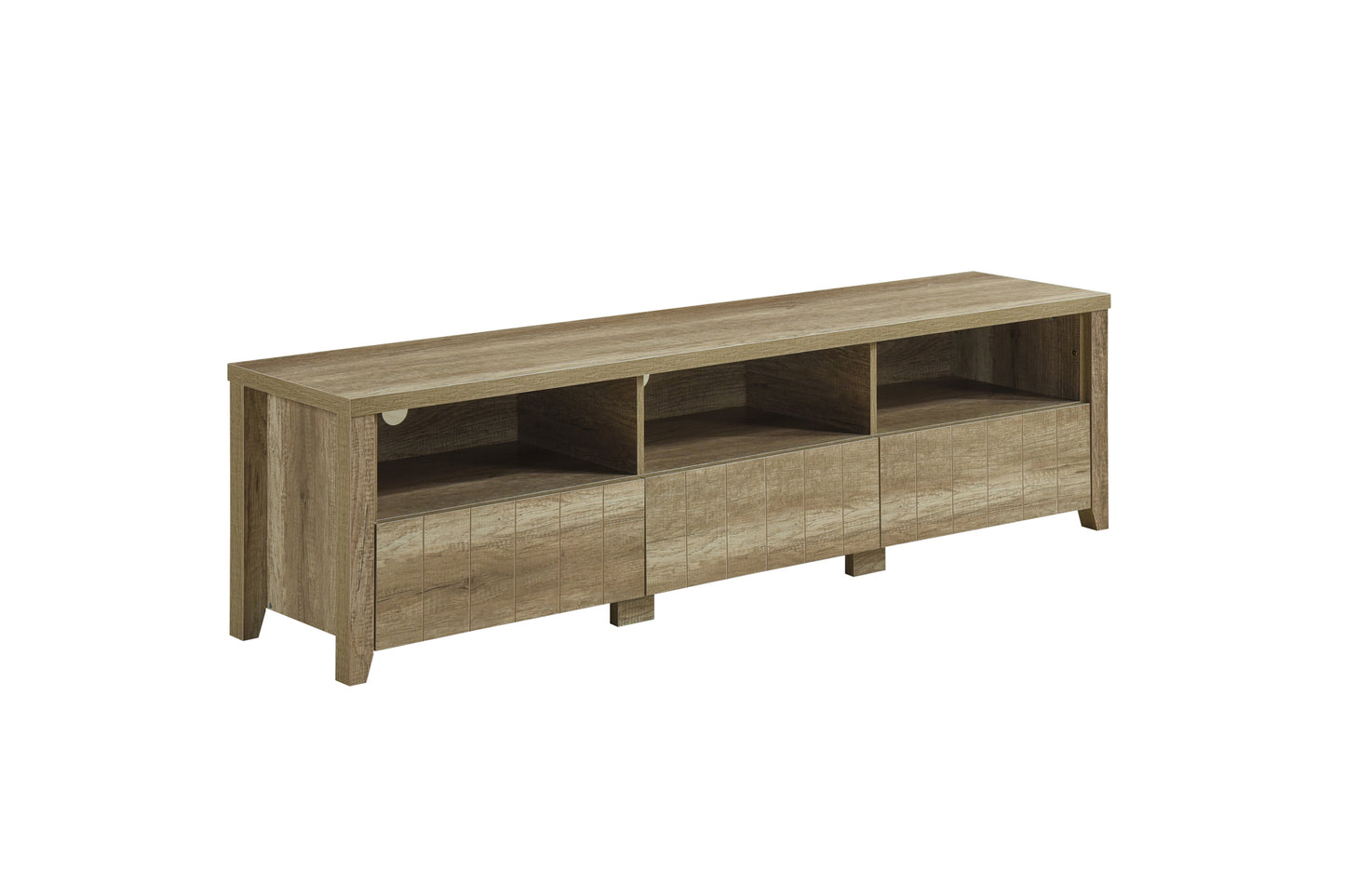 Cielo 3 Drawers MDF Natural Wood TV Cabinet with Wooden leg