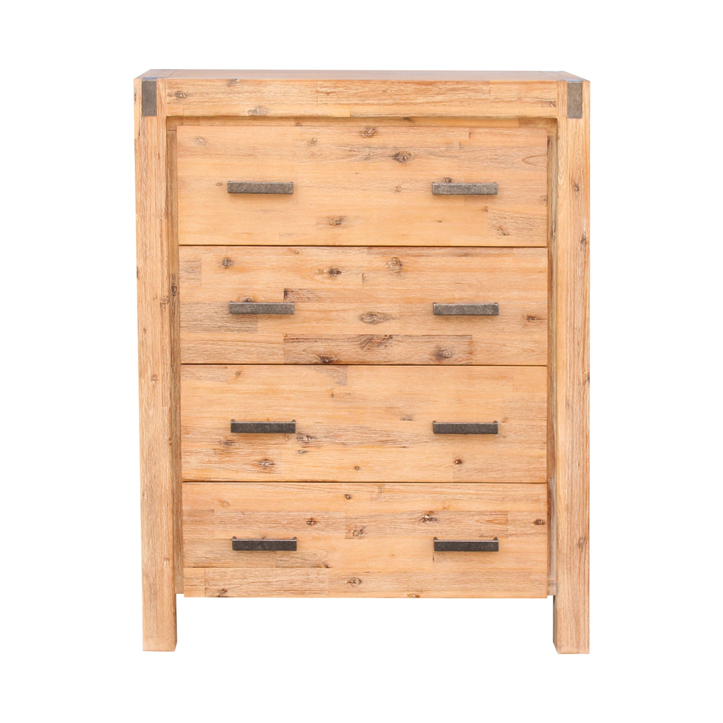 Nowra Tallboy 4 Storage Drawers In Solid Acacia Timber In Multiple Colour