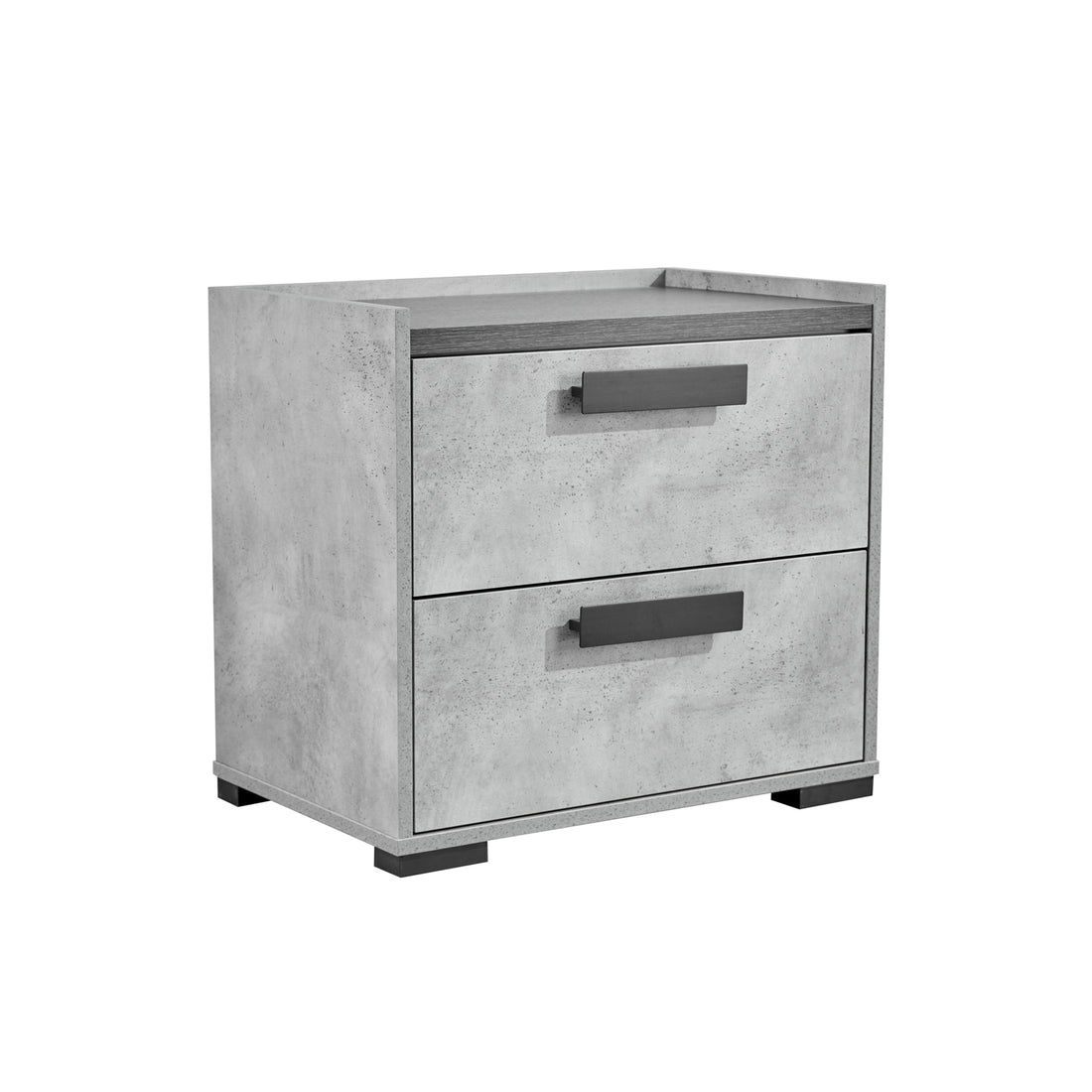 Copper 2 Drawers Wooden Bedside Table with Metal Handles