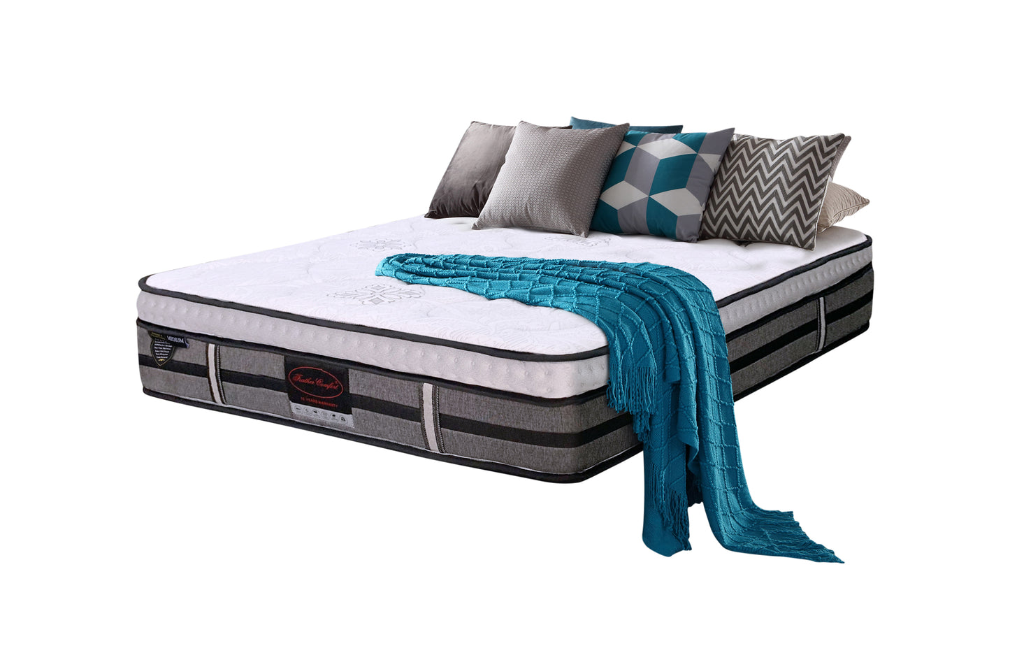 Sarman Deep Quilting Gel Memory Foam 5 Zone Pocket Coil Knitted Fabric Queen Mattress
