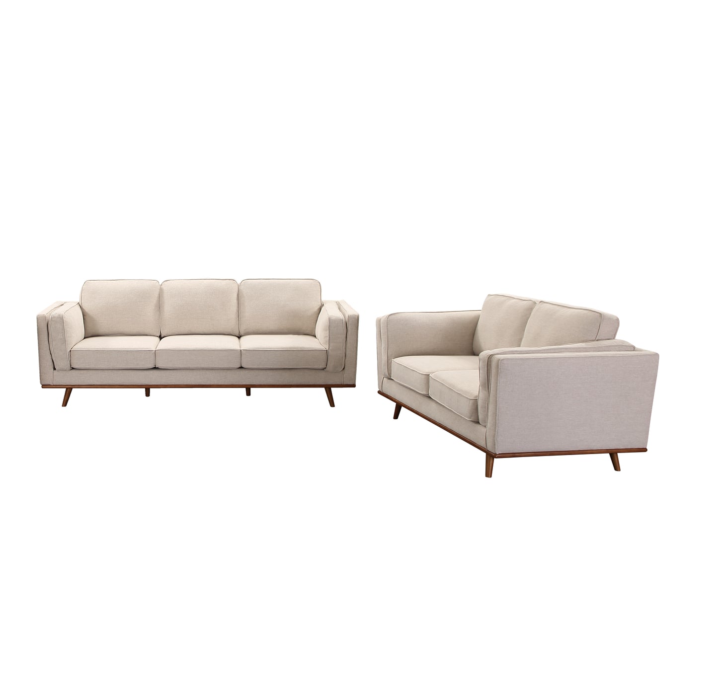 York 3+2 Seater Sofa Fabric Or PU Leatherette Lounge Set With Wooden Frame In Multiple Colour