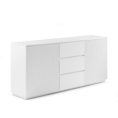 Brianna High Gloss White Buffet with Storage Drawers