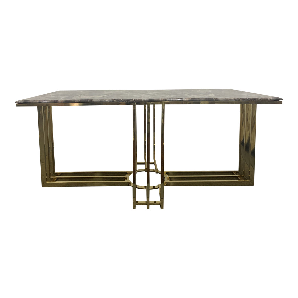 Daisy Stainless Gold Frame & Marble Top Dining Table