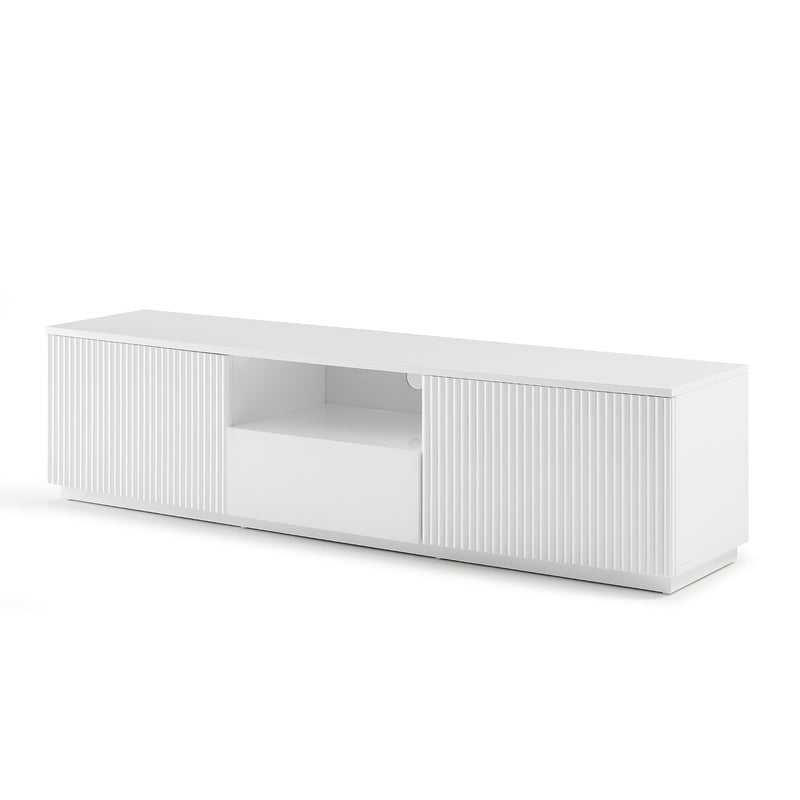 Brianna High Gloss White TV Cabinet with Open Shelf