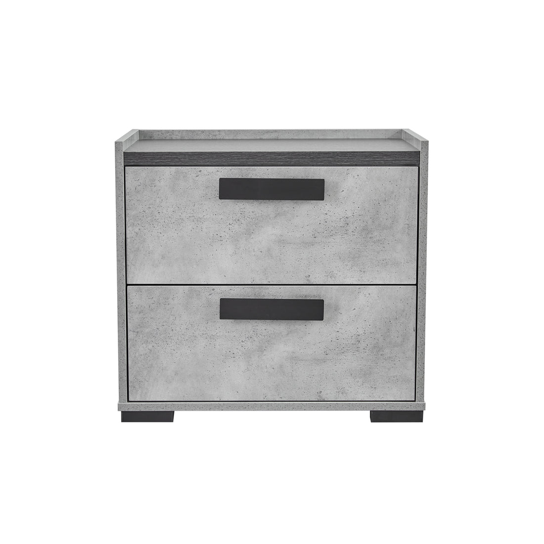 Copper 2 Drawers Wooden Bedside Table with Metal Handles