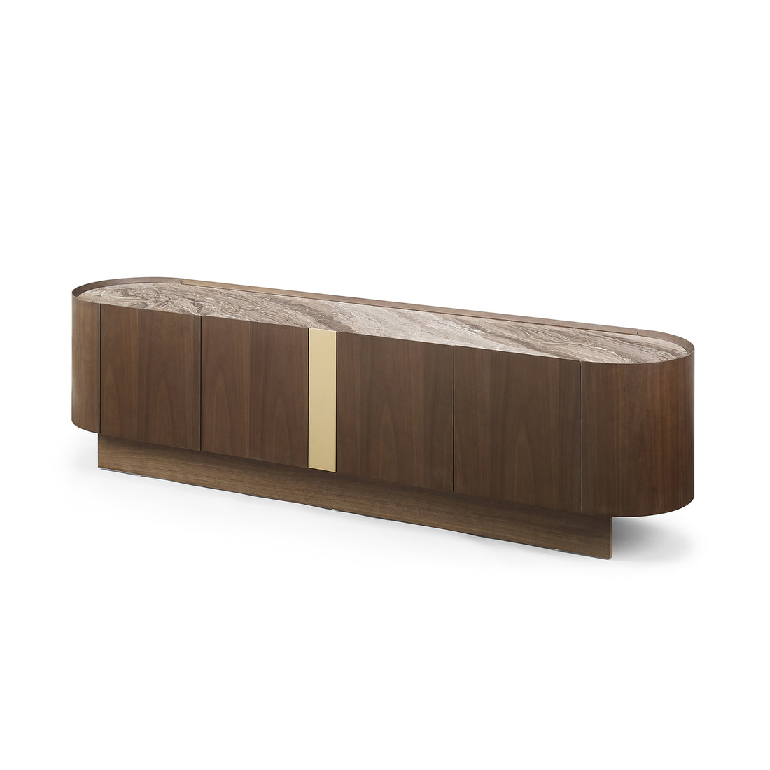 Venus Dark Walnut TV Cabinet with Gold Accent Detai