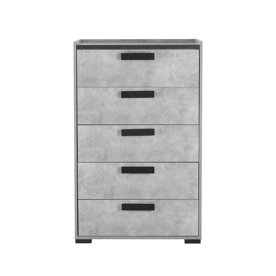 Copper Contemporary 5 Drawers Tallboy with Sleek Metal Handles