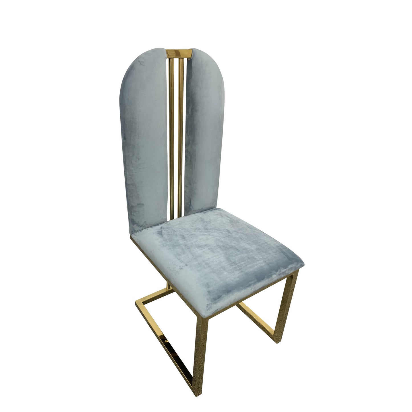 Fancy 2X Dining Chair Stainless Gold Frame & Seat In Multiple Colour Fabric