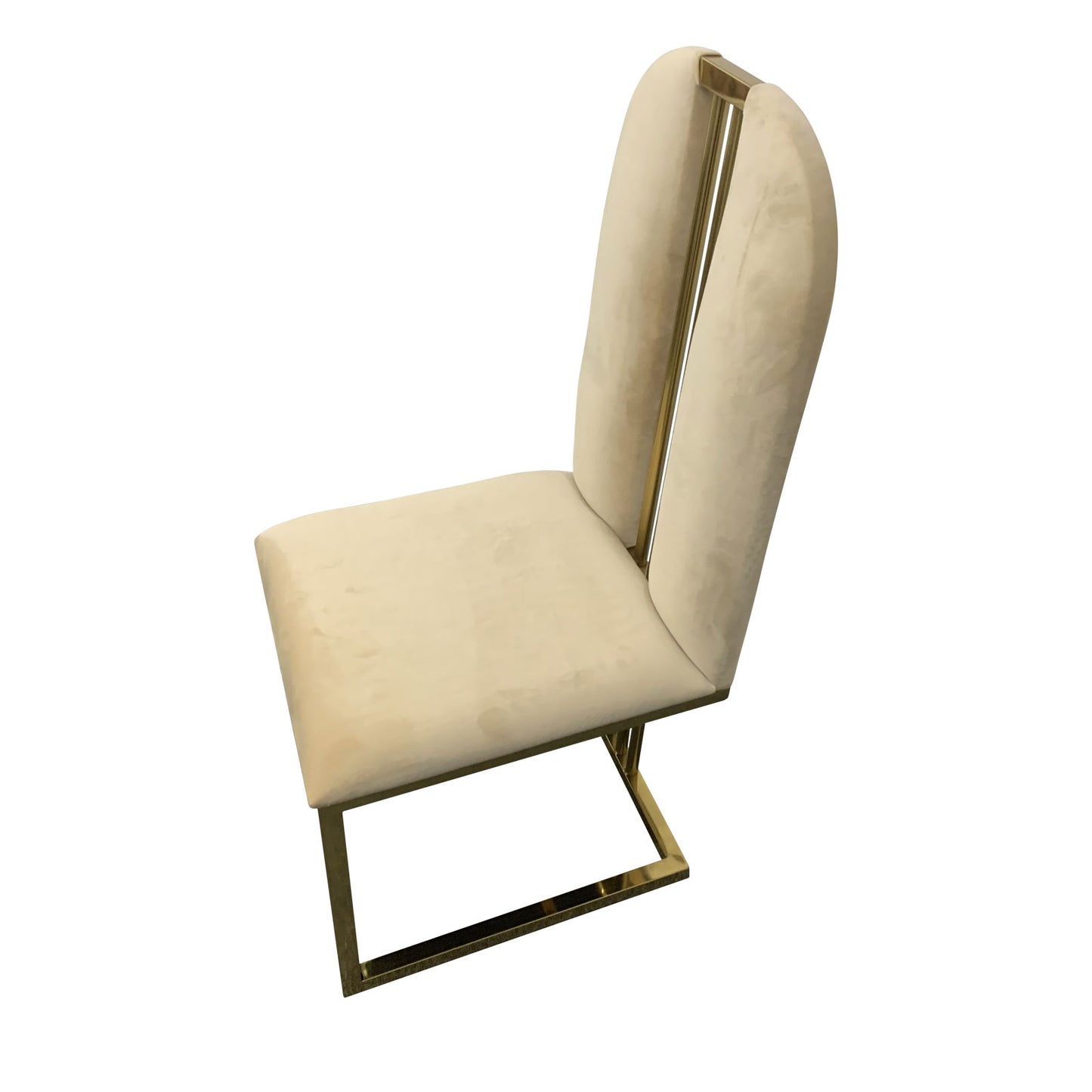 Fancy 2X Dining Chair Stainless Gold Frame & Seat In Multiple Colour Fabric