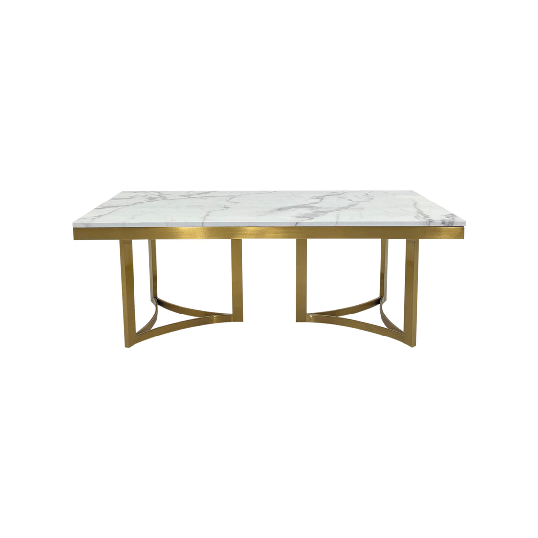 Fancy Coffee Table Stainless Gold Frame & Top Marble in White Colour