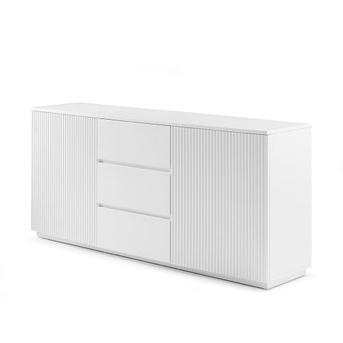 Brianna High Gloss White Buffet with Storage Drawers