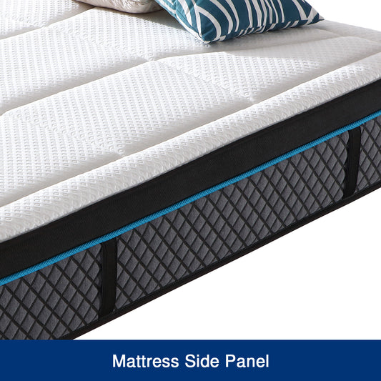 Fulham Coolmax Gel Memory Foam Pocket Coil Soft Firmness 30cm Thick Mattress