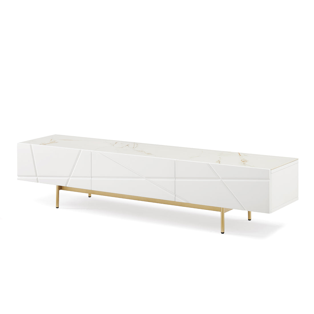 Amelia White TV Cabinet with Ceramic Top