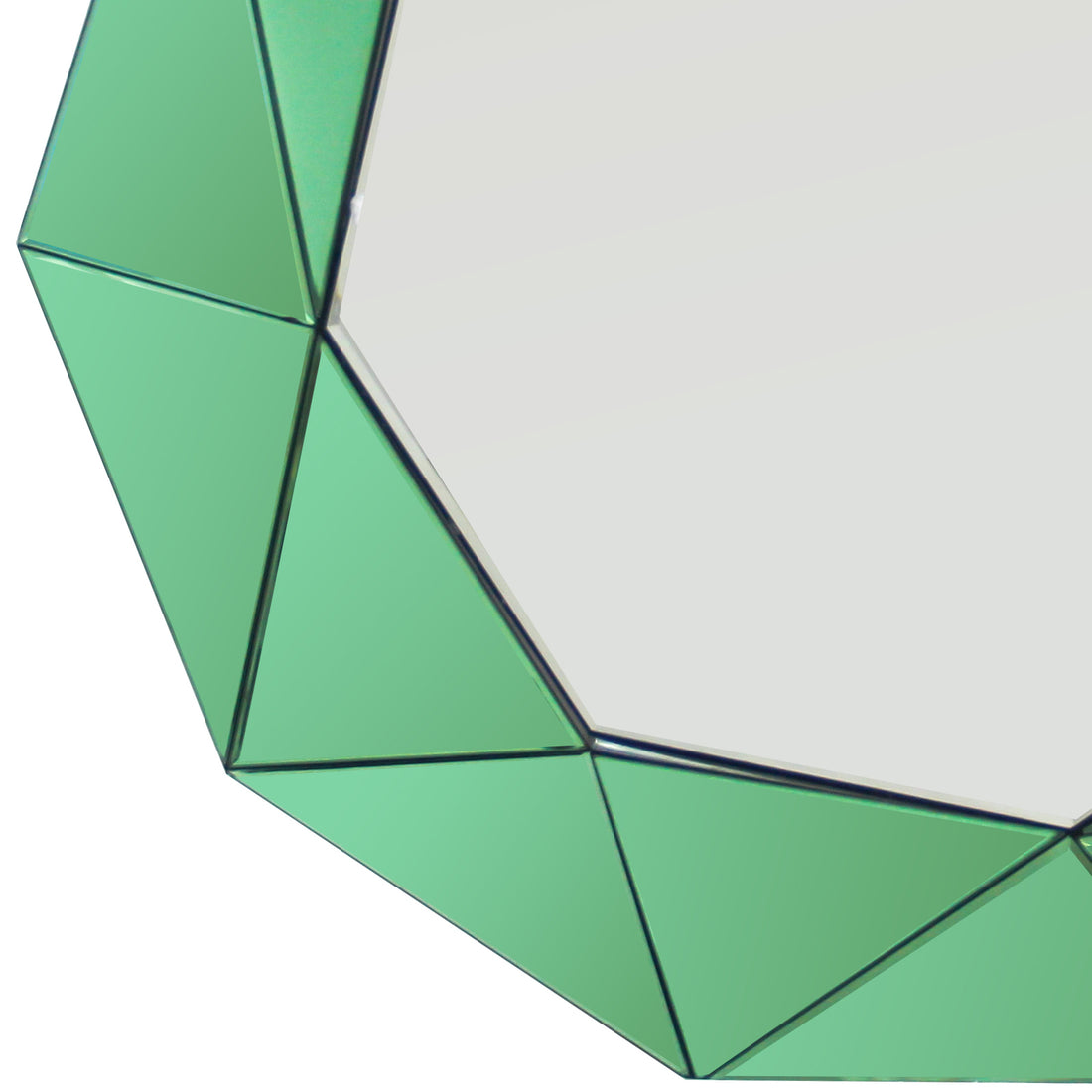 Glamorous Green Trigonometrical Wall Mirror Crafted with Premium Glass
