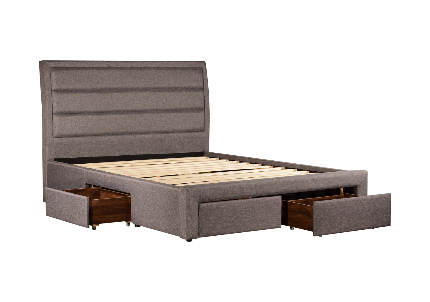 Megan Bed Light Grey Polyester Fabric